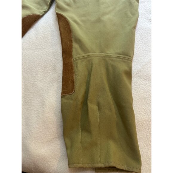 Tailored Sportsman Woman Tan Equestrian Riding Breeches Sz 32 Suede Knee Patches - Picture 9 of 12